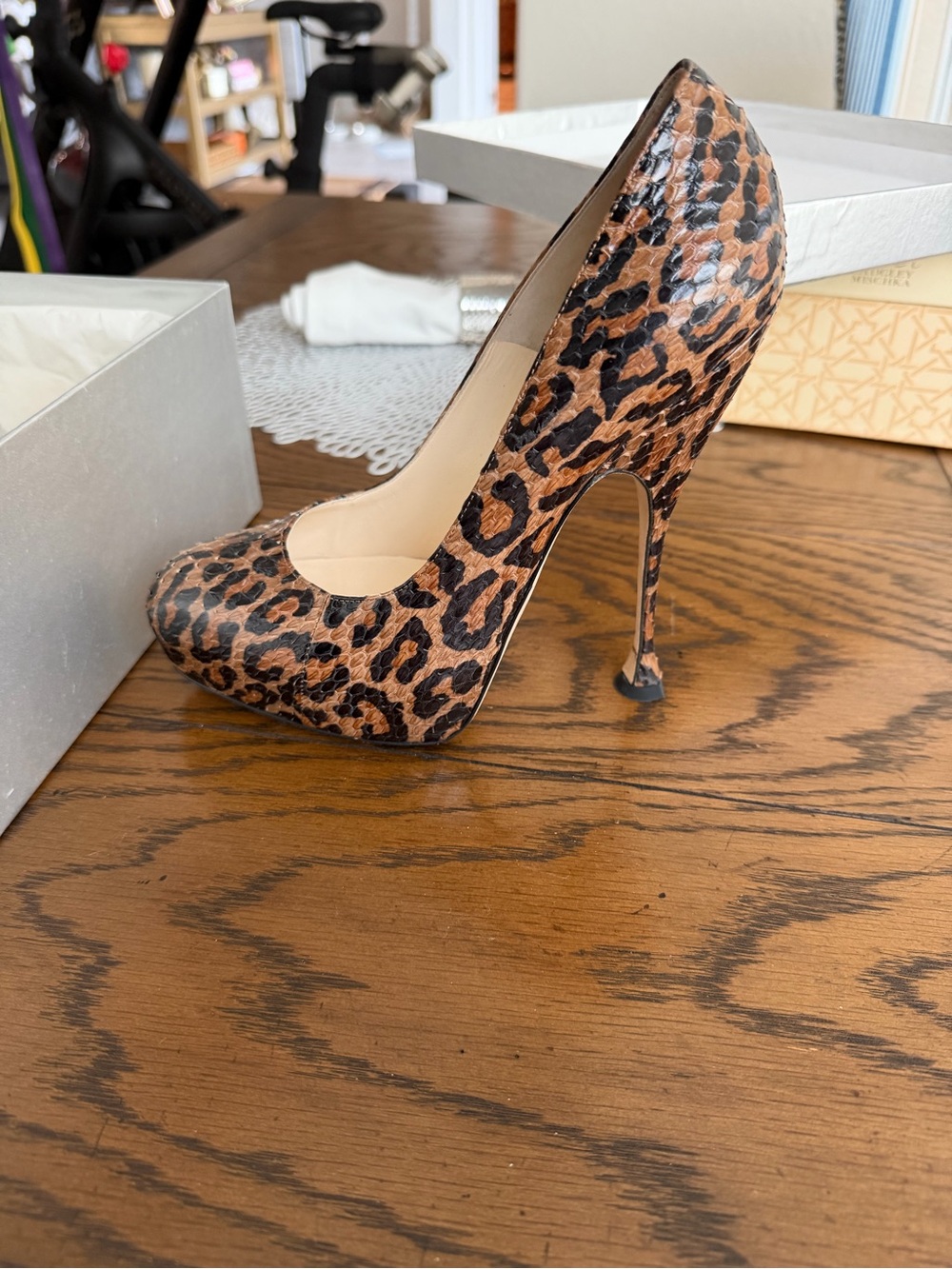 Brian Atwood Leopard Print Stiletto Pumps - Brown